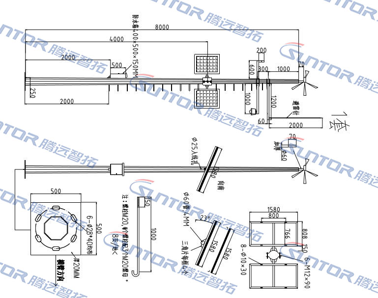 太阳能立杆示意图